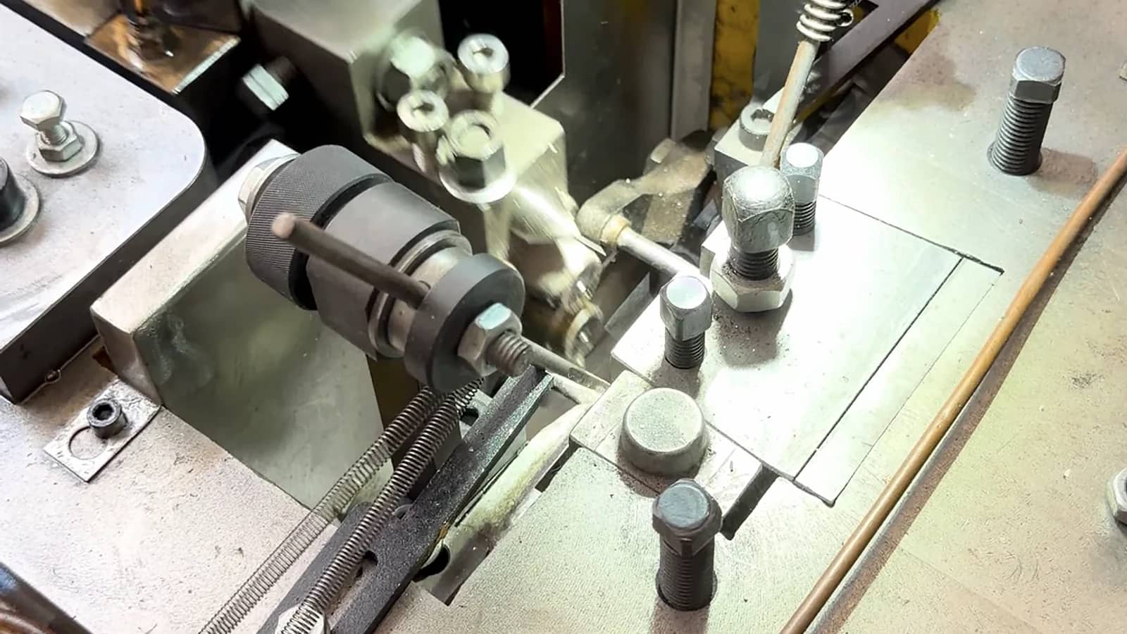 Production equipment operating in a workshop.